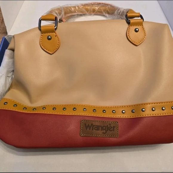 Wrangler Montana West Store Wrangler Tow-tone Satchel  Medium Tote Bag and  Cros - Picture 3 of 9